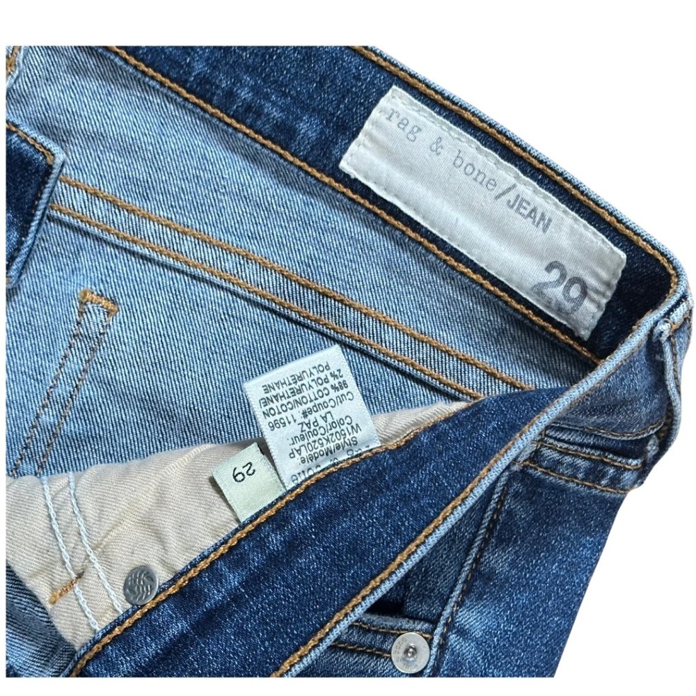 SOLD rag & bone distressed skinny indigo jeans size 29 - Picture 5 of 14